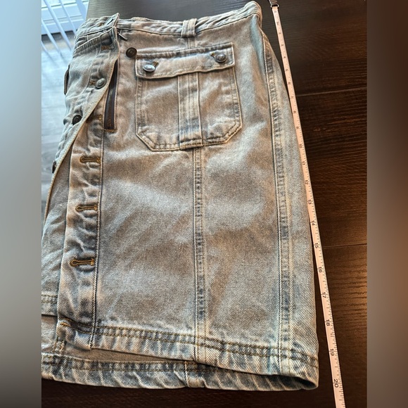 Denim Button-Front Midi Skirt- Size XL - Picture 6 of 12